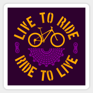 Live to ride Bycicle, Ride to live cassette and mountain bike Sticker